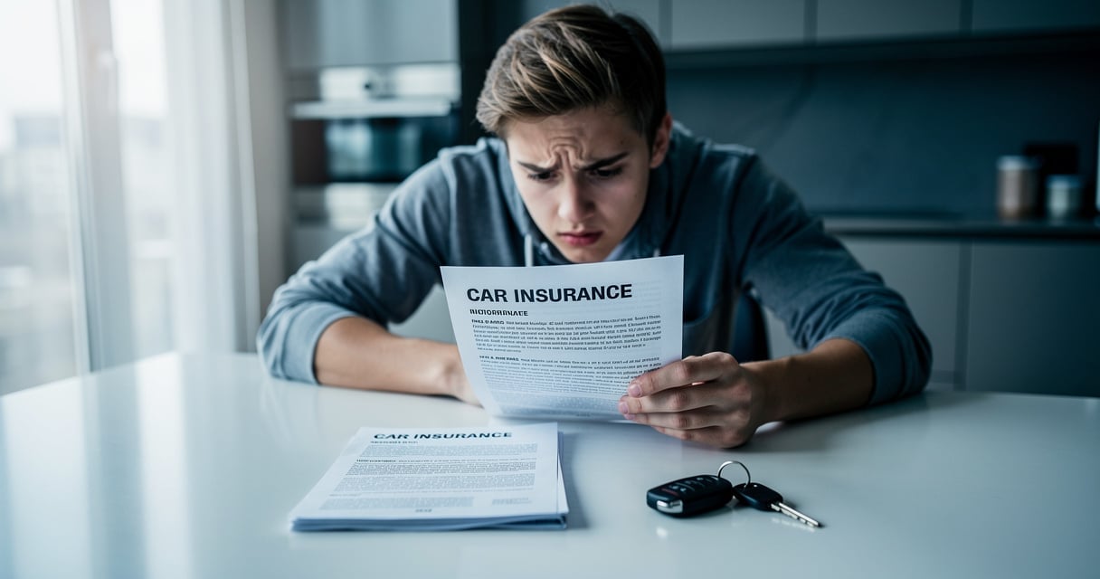 Conducteur malussé consultant des documents d assurance auto sur une table